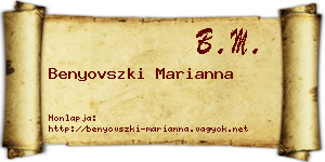 Benyovszki Marianna névjegykártya